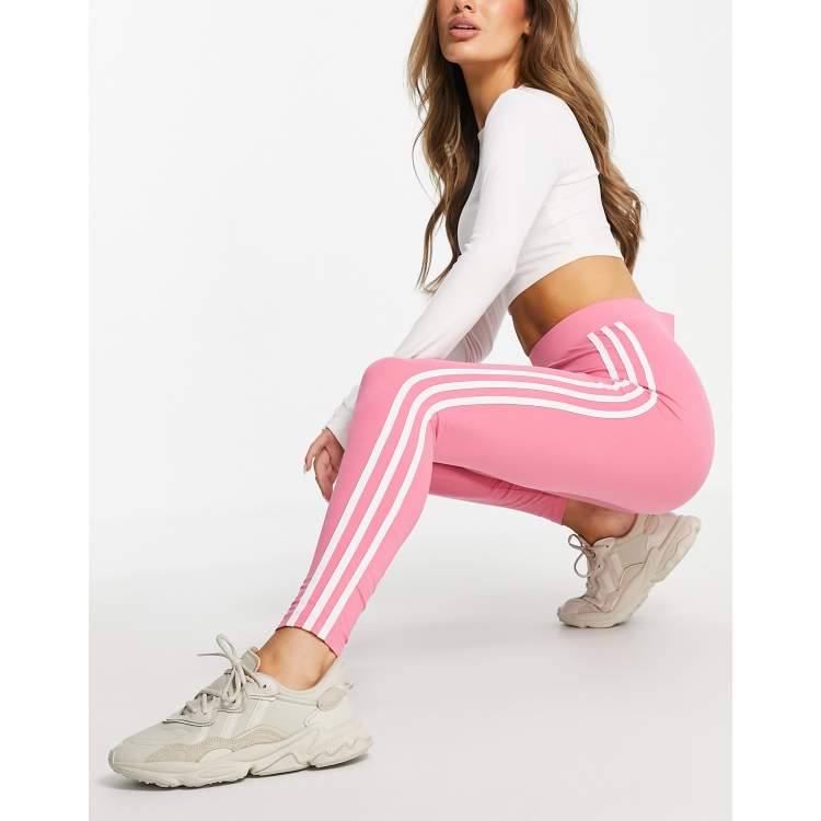 adidas Originals Three Stripe Leggings In Pink, ASOS