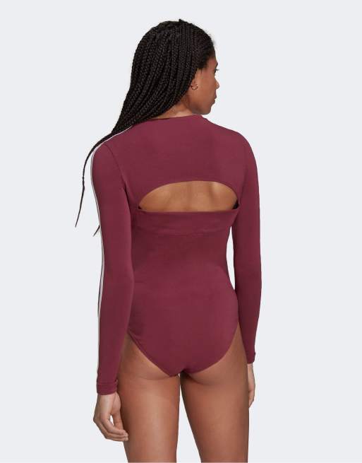 Adidas bodysuit burgundy discount