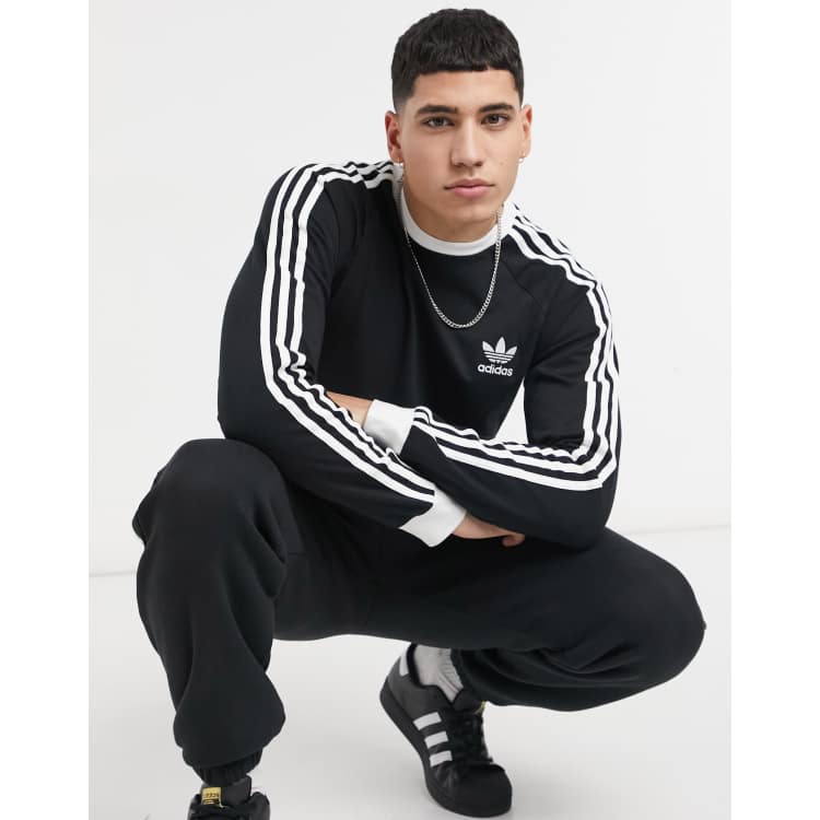 Adidas long sleeve black and white cheap