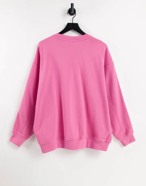 Adidas pink oversized sweatshirt on sale