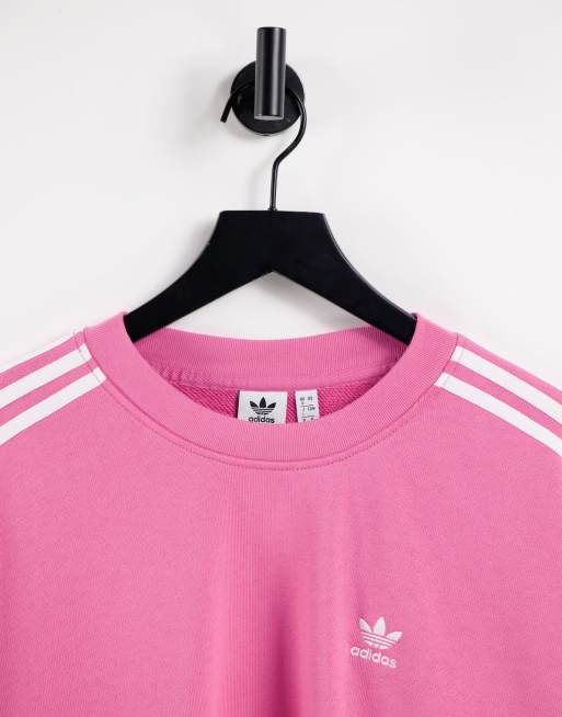 reparere siv følelse adidas Originals adicolor three stripe oversized sweatshirt in pink | ASOS