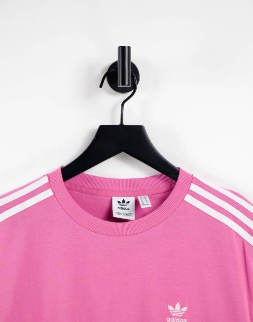 adidas Originals adicolor three stripe oversized t-shirt in