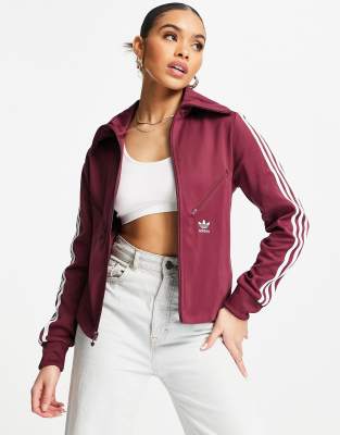 Adidas originals adicolor three stripe track jacket in red best sale