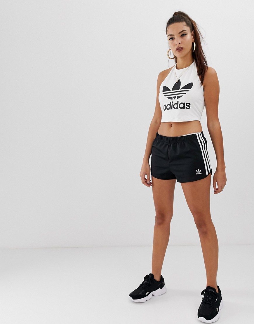 Adidas Originals adicolor three stripe shorts in black