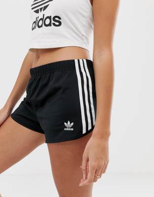 adidas originals adicolor three stripe shorts in black