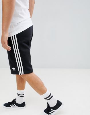 adidas 3 stripe shorts black