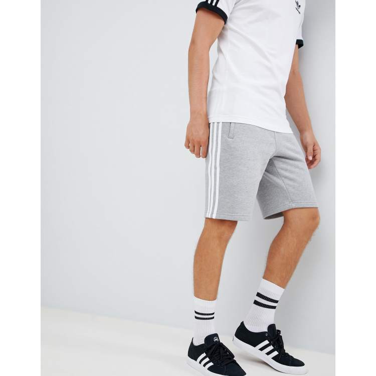 adidas Originals adicolor three stripe Shorts in gray | ASOS