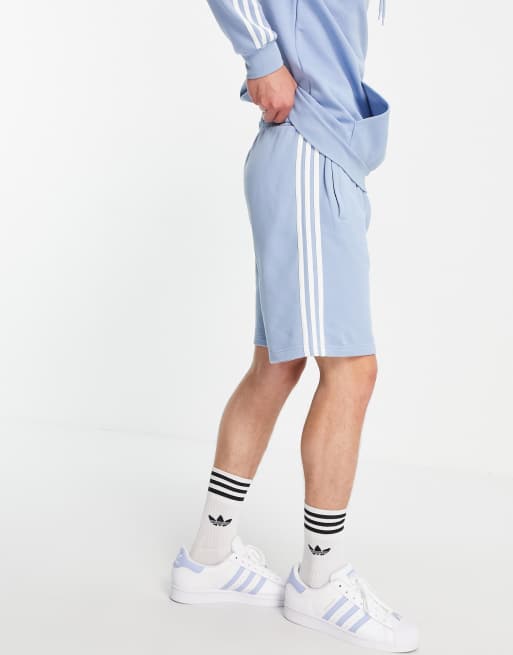 Baby blue adidas hotsell 3 stripe shorts