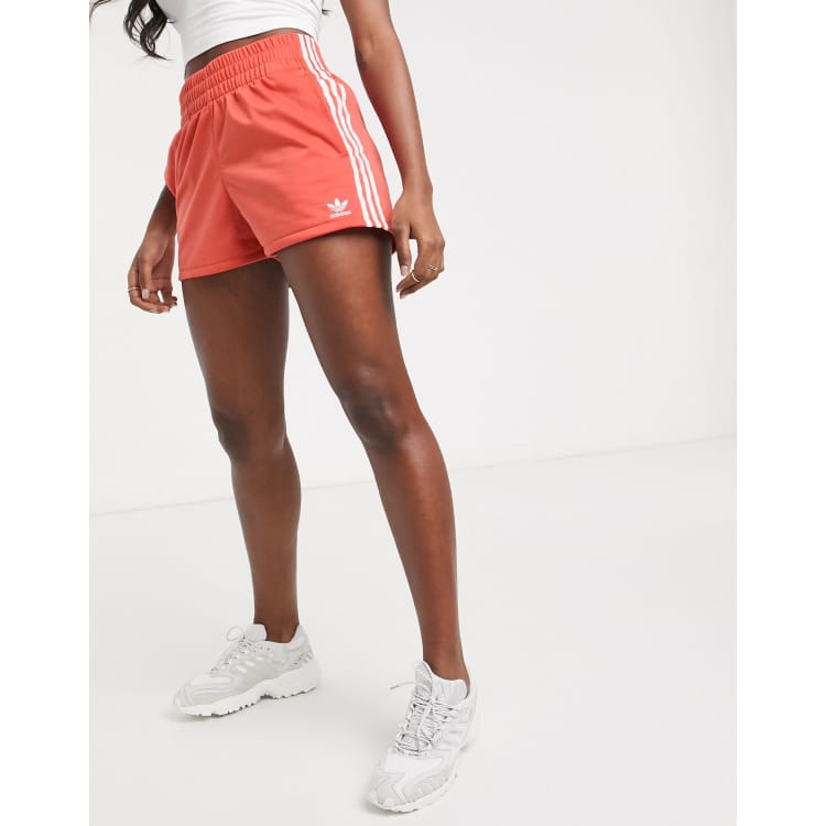 Adidas originals 3 stripe shorts red top