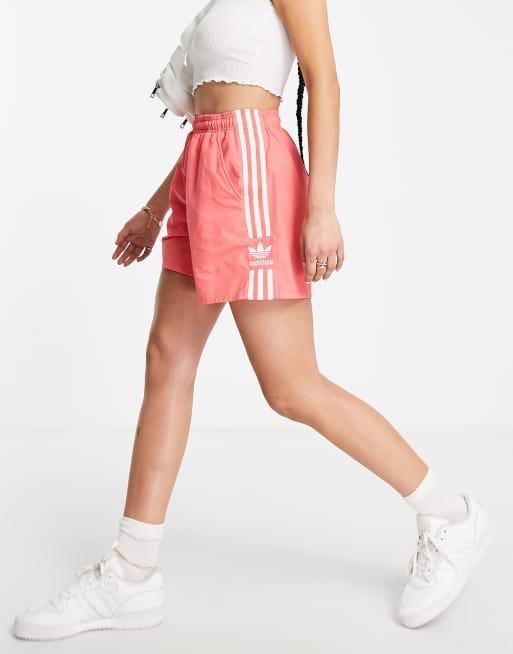 Adidas originals adicolor three clearance stripe shorts in red
