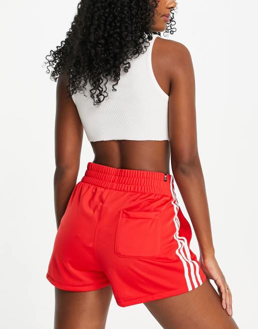 adidas Originals adicolor three stripe shorts in red ASOS