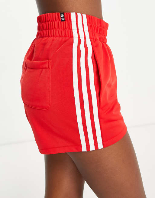 adidas Originals adicolor three stripe shorts in red ASOS