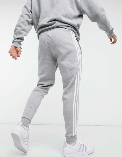 adidas Originals adicolor stripe skinny joggers in grey | ASOS