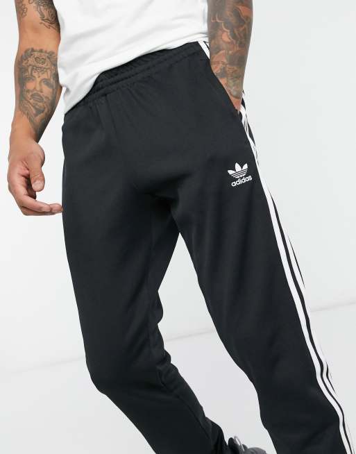 adidas Originals adicolor skinny ASOS in black stripe | three sweatpants