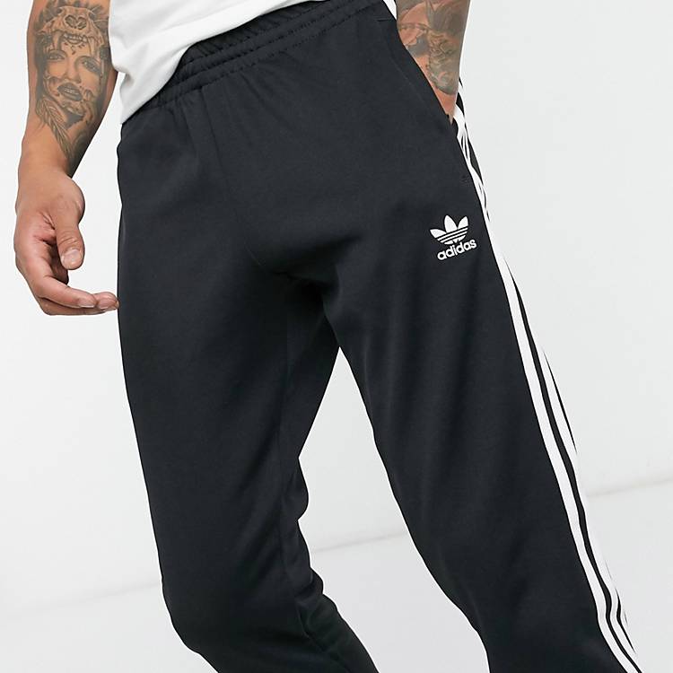adidas Originals adicolor three stripe sweatpants in black | ASOS