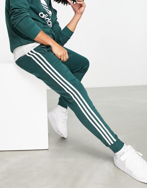 adidas Originals adicolor three stripe high waist leggings in green with  drawstring waist, ASOS