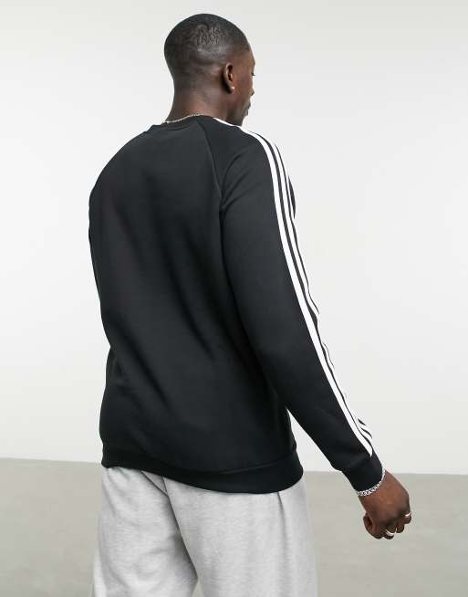 Adidas originals black three stripe high neck sweatshirt sale
