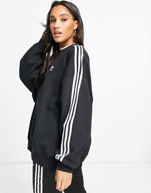 adidas Originals adicolor three sweatshirt black ASOS