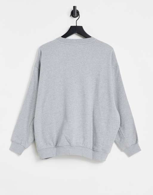 adidas Originals adicolor three stripe sweatshirt in grey