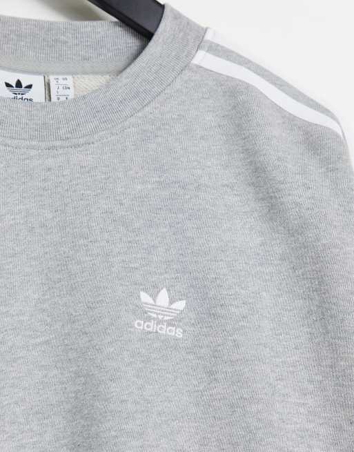 Adidas 3 stripe grey sweatshirt 2025