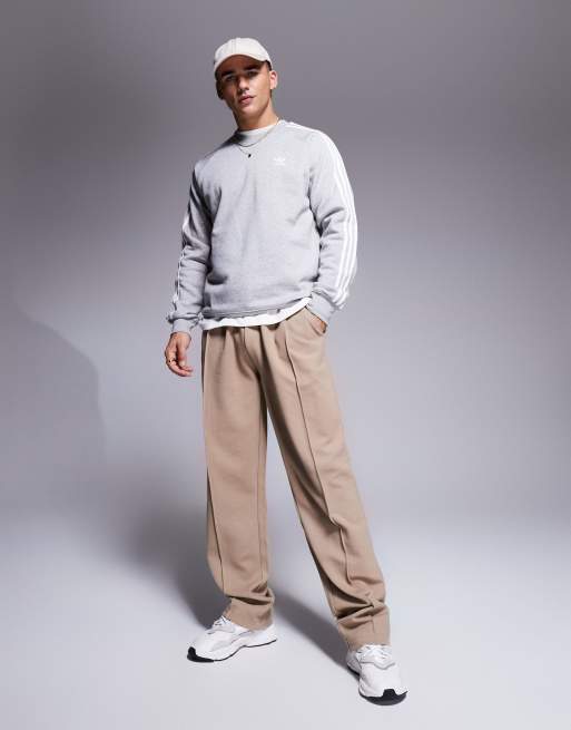Adidas grey three stripe sweatshirt new arrivals