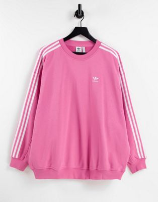 adidas Originals adicolor three stripe sweatshirt in pink | ASOS
