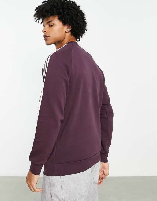 adidas Originals adicolor three stripe sweatshirt in purple | ASOS