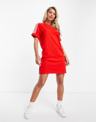 adidas red t shirt dress