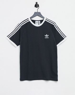 adidas Originals adicolor three stripe t-shirt in black - ASOS Price Checker