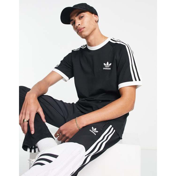 adidas Originals adicolor three t-shirt in black