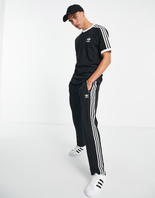 adidas Originals adicolor three stripe t shirt in black ASOS
