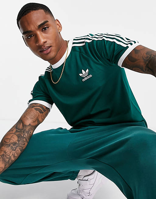  adidas Originals adicolor three stripe t-shirt in collegate green 