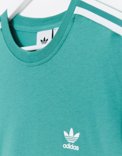 adidas Originals adicolor three stripe t shirt in green ASOS