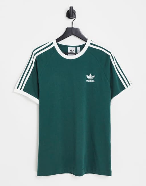 Adidas 3 stripe t shirt women's green 2025