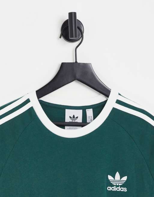 adidas Originals adicolor three stripe t shirt in green ASOS