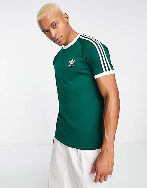 Mis schending Belangrijk nieuws adidas Originals adicolor three stripe t-shirt in green | ASOS