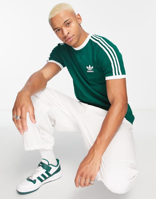Adidas originals green stripes sale