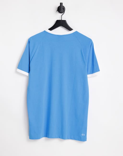 adidas Originals adicolor three stripe t-shirt in sky blue