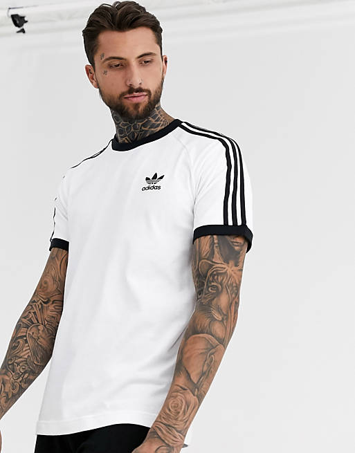adidas Originals adicolor three stripe t-shirt in white | ASOS