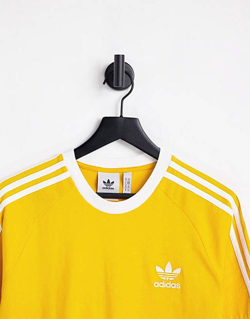 adidas Originals adicolor three stripe t-shirt in yellow | ASOS