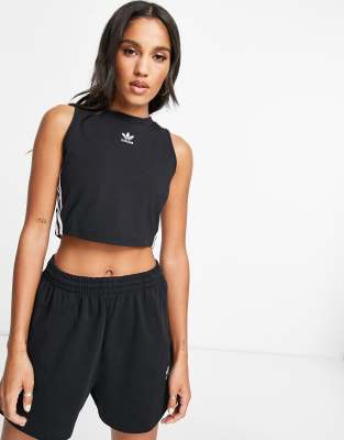 adidas Originals adicolor three stripe tank top in black | ASOS