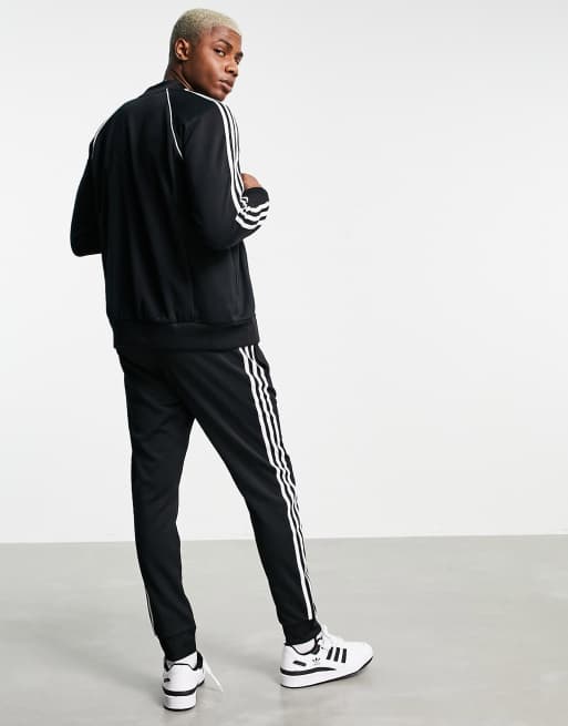 adidas Originals adicolor three stripe track jacket in black | ASOS