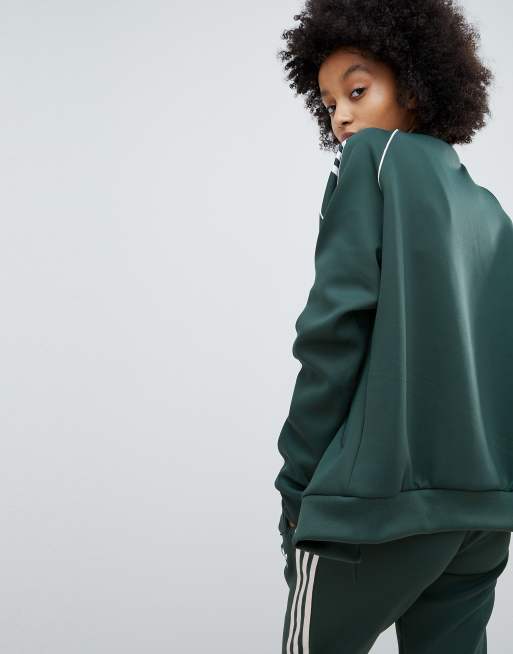 adidas Originals adicolor Three Stripe Track Jacket In Green ASOS
