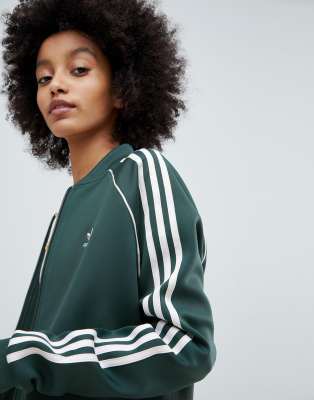 adidas originals adicolor three stripe track jacket in red