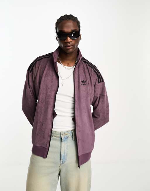 Maroon adidas track jacket deals