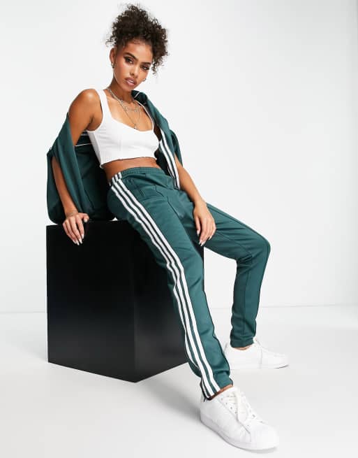 adidas Originals adicolor Three Stripe Track Pants In Green