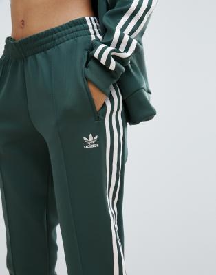 adidas 3 stripes pants green