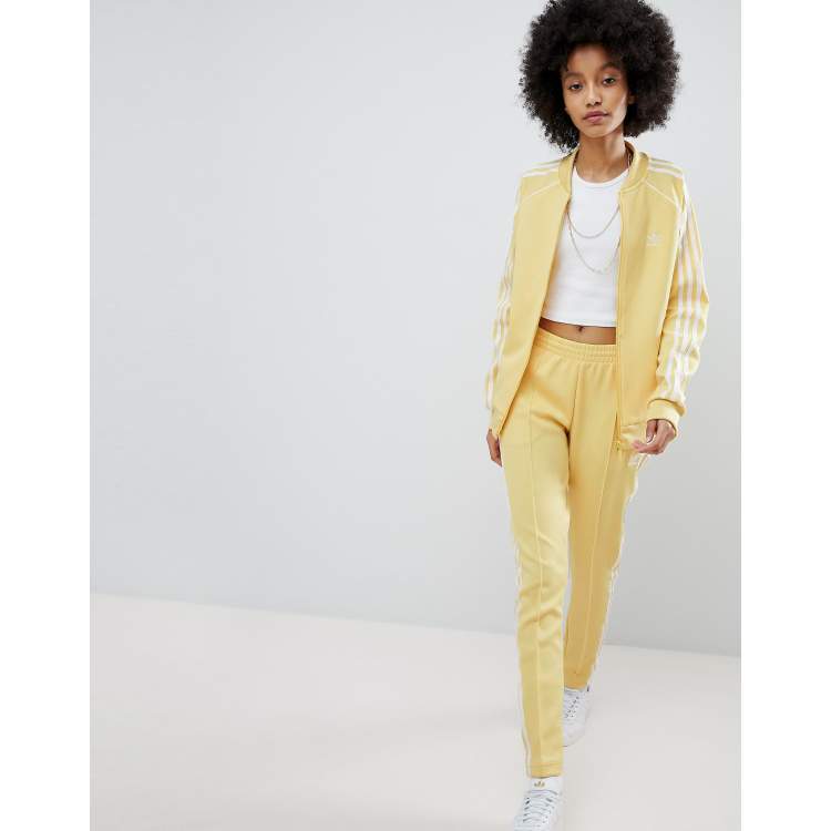 Adidas yellow best sale tracksuit womens