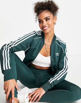 Adidas Originals Adicolor Three Stripe Track Top In Dark Green | ModeSens