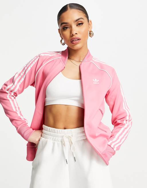 Womens pink adidas track jacket new arrivals